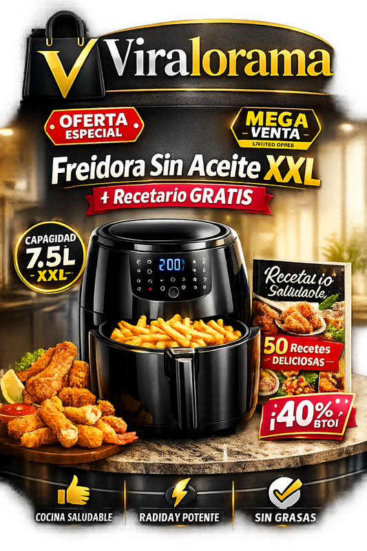 Freidora Sin Aceite XXL + Recetario GRATIS