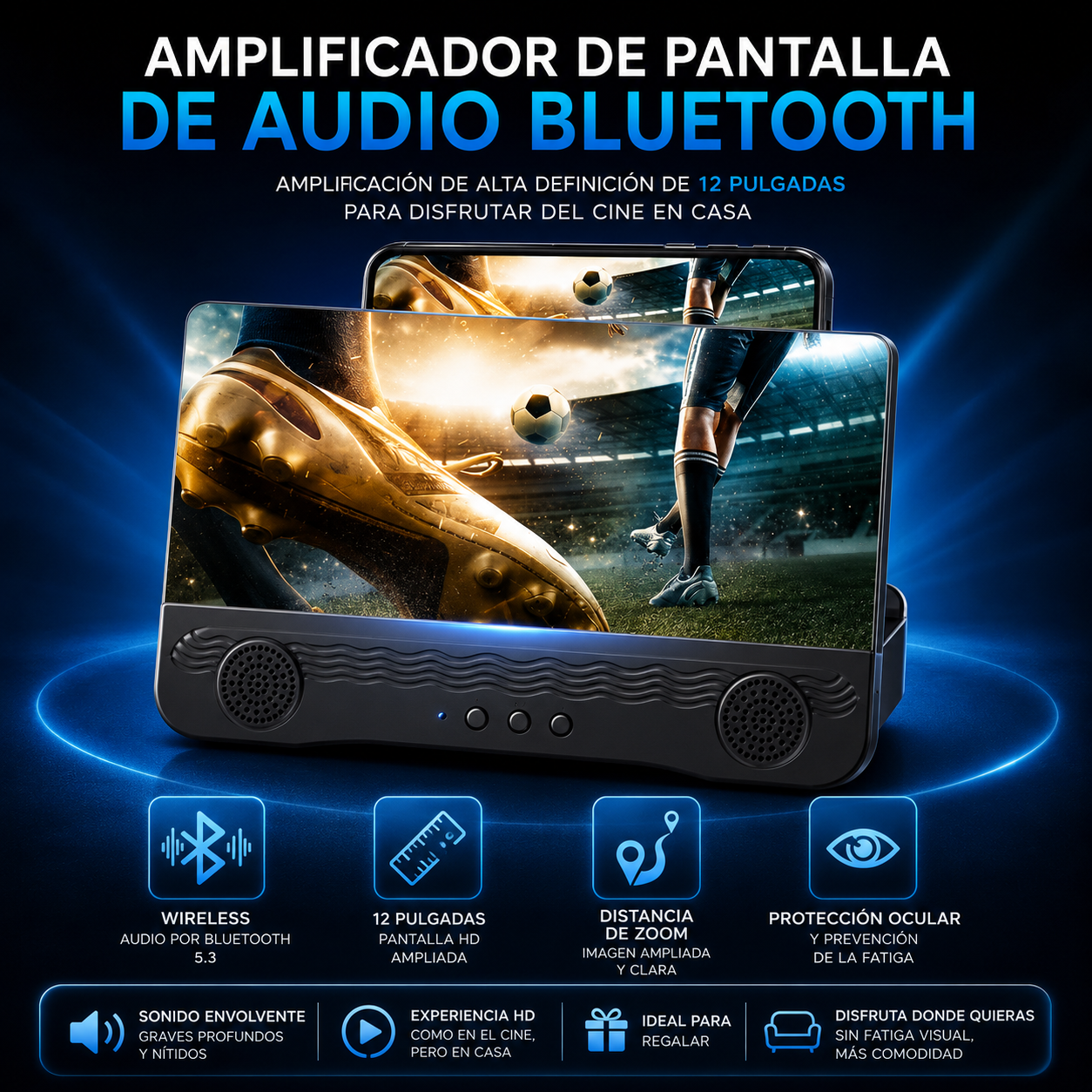 BIG SCREEN - Amplificador de pantalla con audio Bluetooth